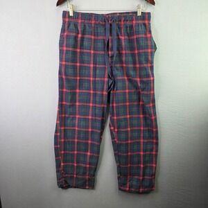 George Pajama Pants Mens M Blue Green Red Plaid Sleepwear Lounge Bottoms